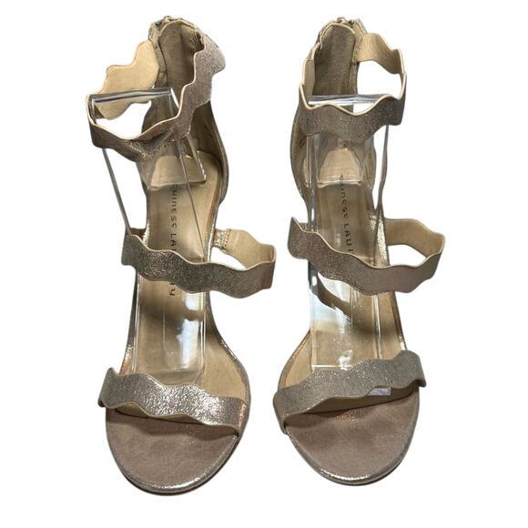 Chinese Laundry Strappy Heels, Gold, Size 8 - Picture 2 of 6